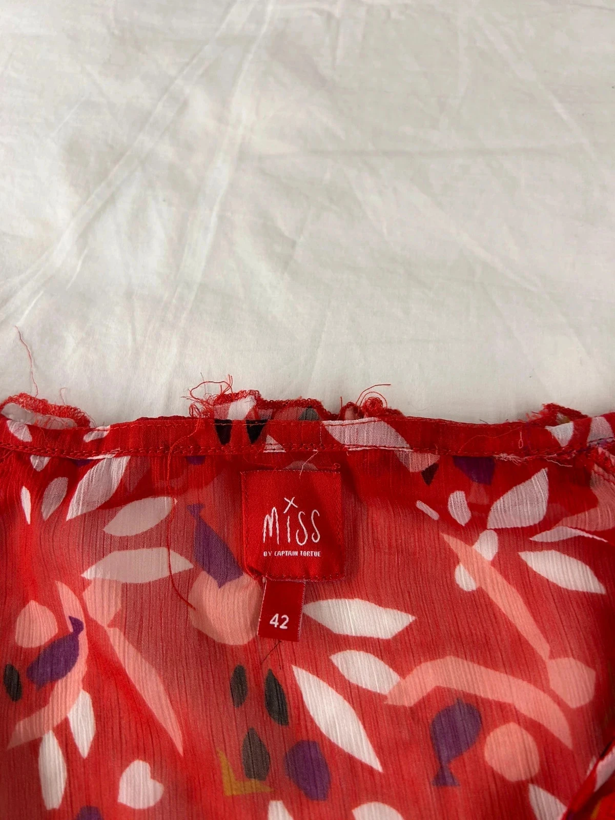 Blusa de manga corta roja transparente miss by captain tortue – photo 7